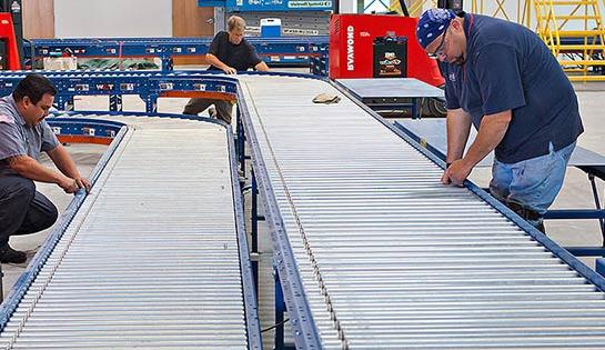 Warehouse conveyor, roller conveyor system